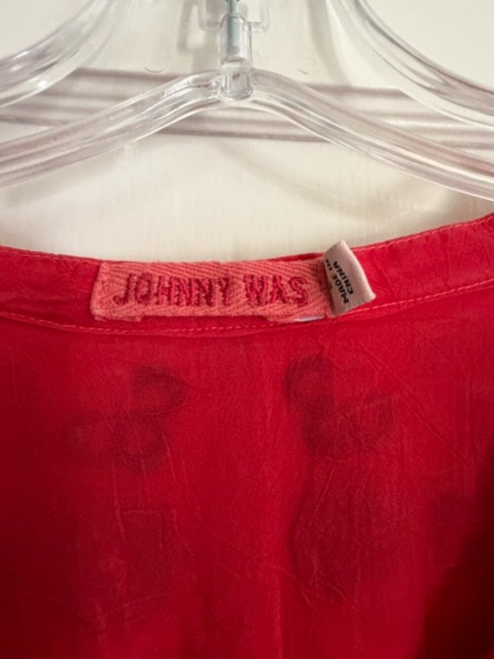 Red Floral Johnny Was Top - Picture 2 of 4